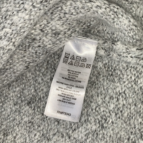 Yet Again Grey Wool Spandex Blend Long Turtleneck Sweater Dress Medium - Picture 8 of 13